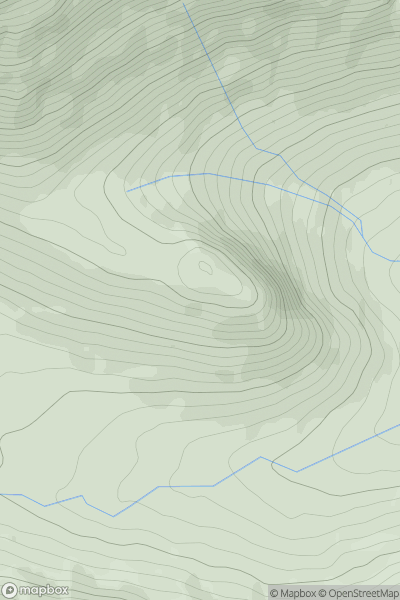 Thumbnail image for Meall Tionail [Glen Etive to Glen Lochy] showing contour plot for surrounding peak